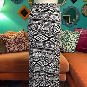 Black and White Boho Skirt